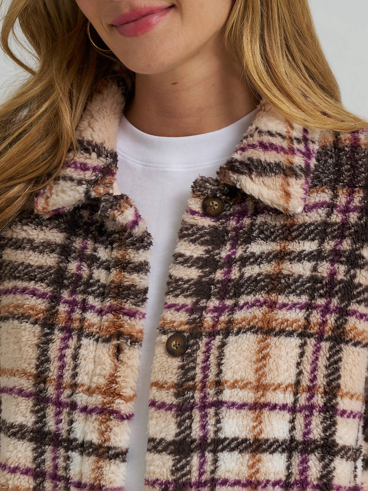 Women's Plaid Sherpa Shacket - view 3