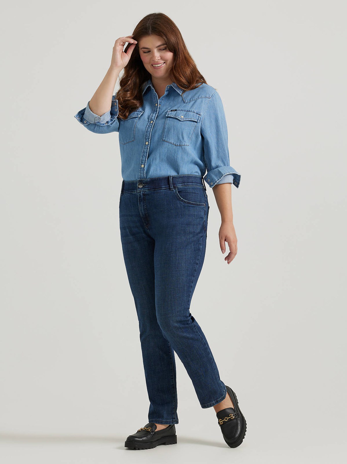 Women's Ultra Lux Comfort with Flex Motion Straight Jean (Plus)