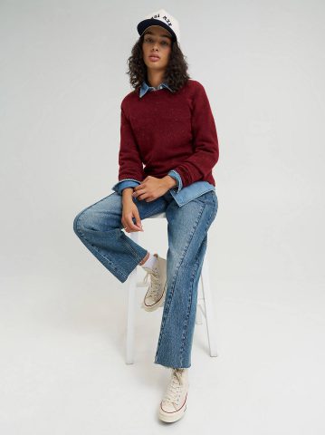 Women's Wool Blend Solid Sweater