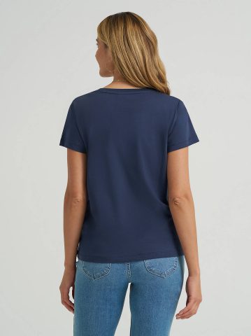 Women's Solid V-Neck Logo Tee — alternate view