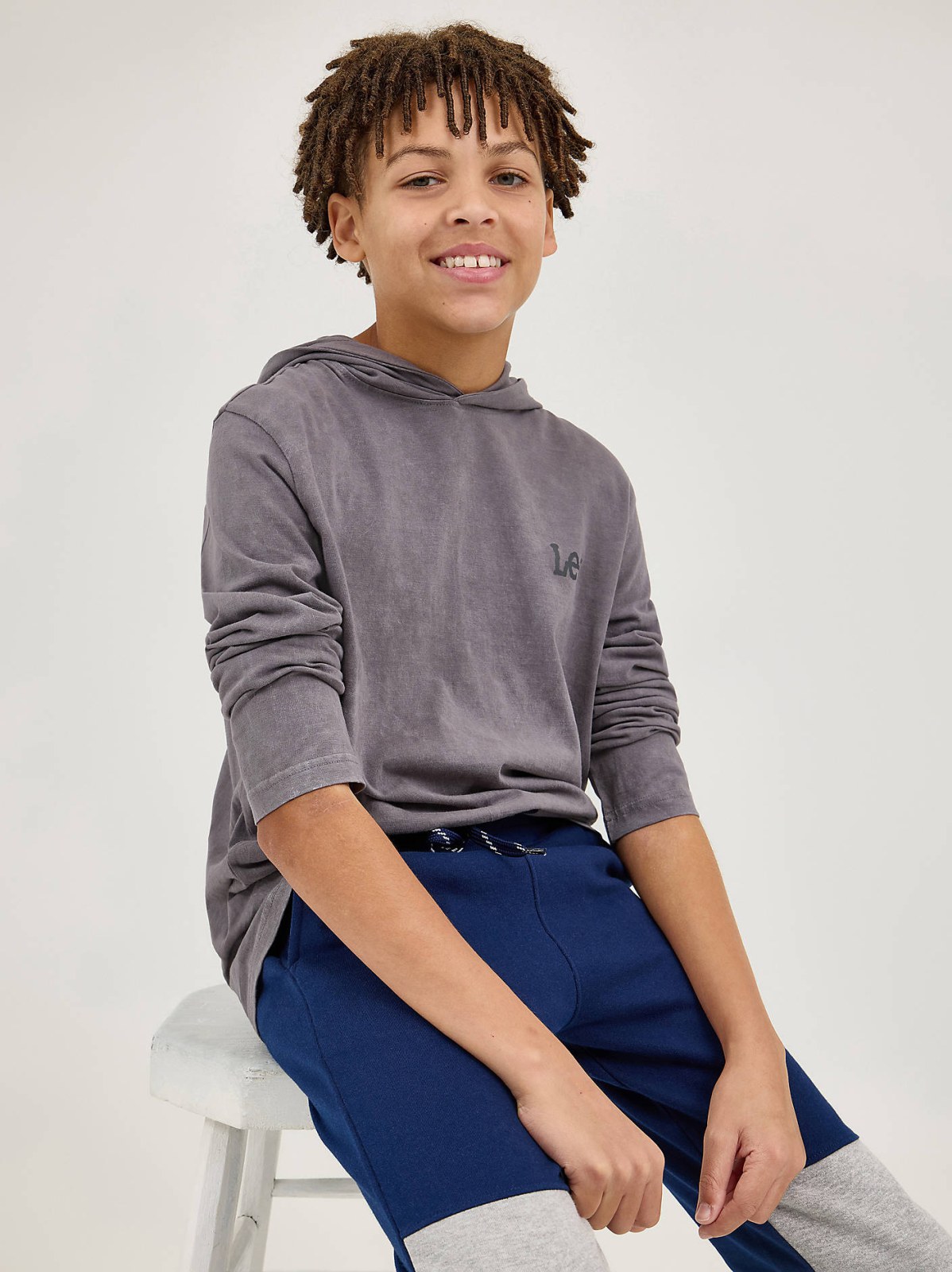 Boy's Oil Wash Hooded Jersey Logo Tee - view 5