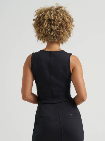 Women's Knit Button Down Vest — alternate view