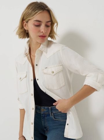 Women's Solid Western Snap Front Shirt — alternate view