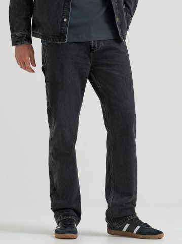 Men's 100% Cotton High Rise Loose Straight Carpenter Jean
