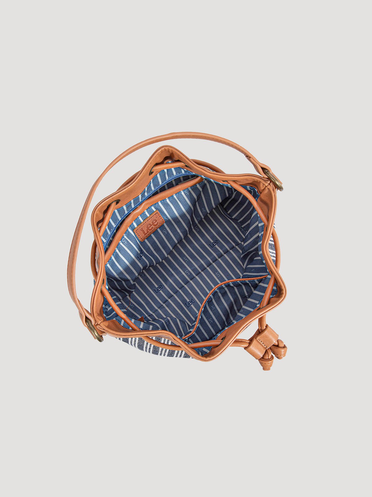 Women's Stripe Canvas Drawstring Bucket Bag - view 4
