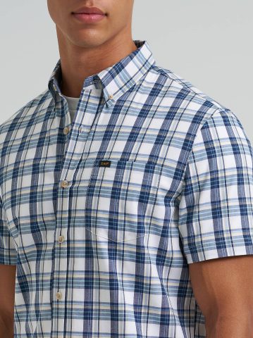 Men's One Pocket Plaid Button Down Shirt