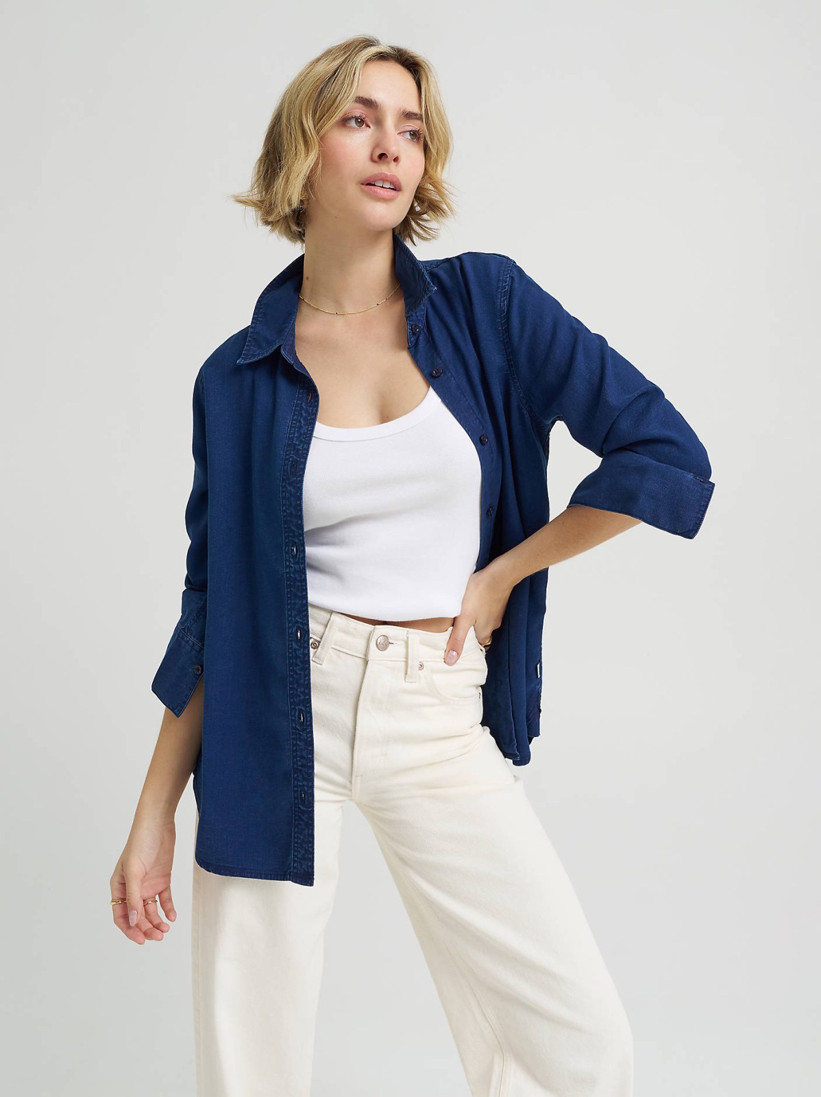 Women's Classic Pocketless Button Down Shirt - view 2