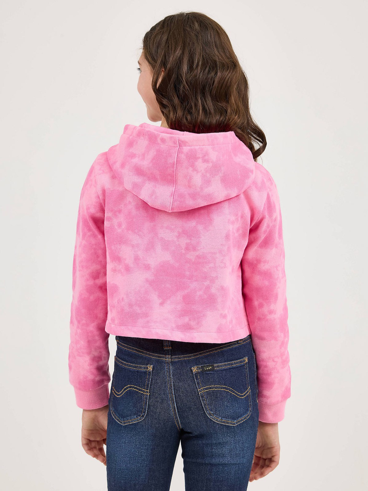 Girl's Tie Dye Crop Logo Hoodie - view 2