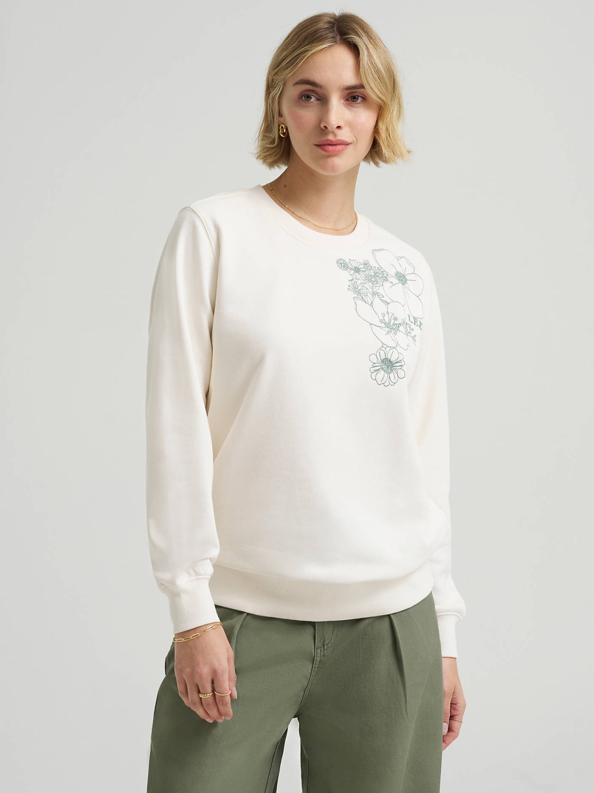 Women's Floral Embroidered Logo Sweatshirt