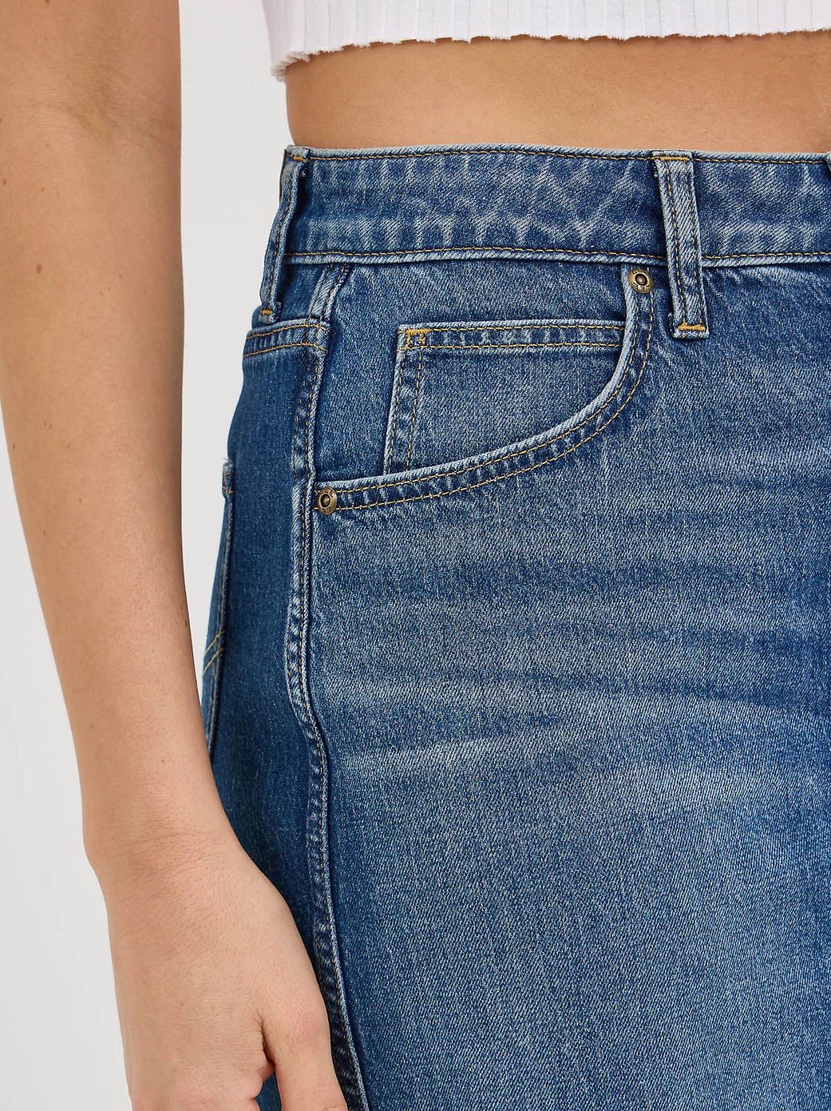 Women's Legendary Back Slit Denim Skirt - view 6