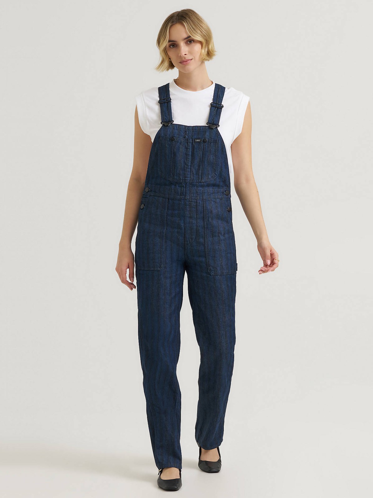Women's Premium Hickory Stripe Slim Straight Overall - view 2