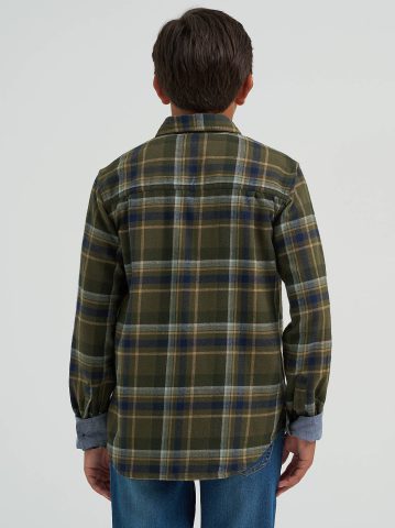 Boy's One Pocket Plaid Flannel Shirt — alternate view
