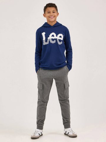 Boy's Stripe Twitch Logo Hoodie Tee