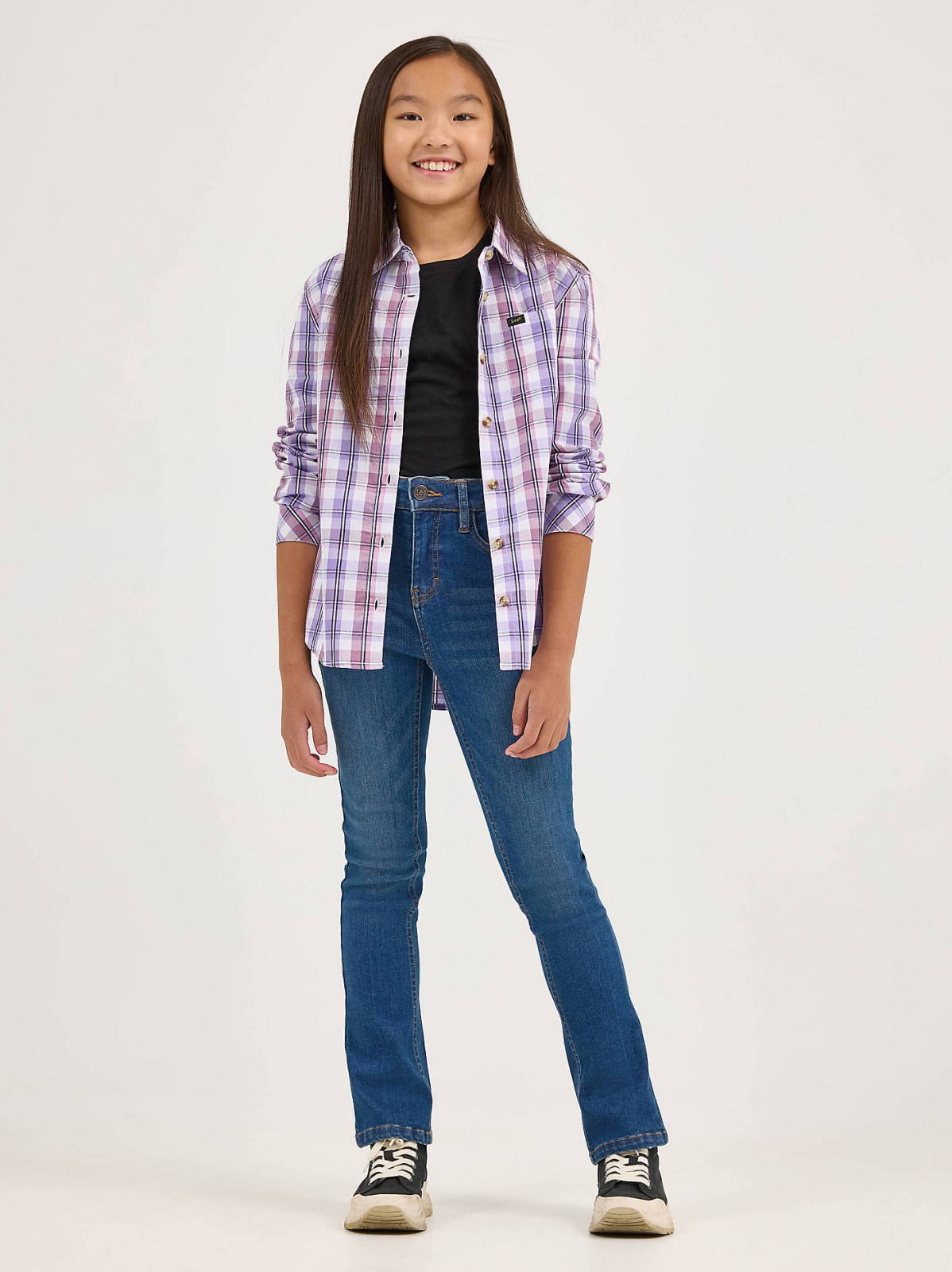 Girl's Plaid Button Down Shirt - view 4