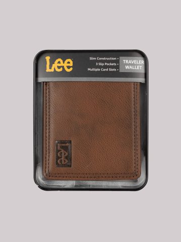 Men's Embossed Logo Tumbled Passcase Wallet
