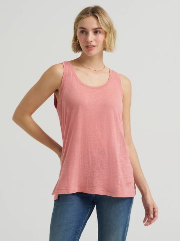 Women's Solid Scoop Neck Linen Tank Top