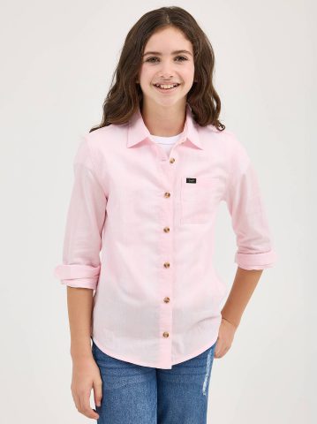 Girl's Plaid Button Down Shirt