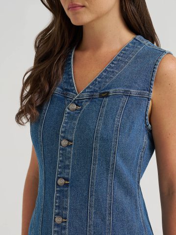 Women's V-Neck Seamed Rider Dress