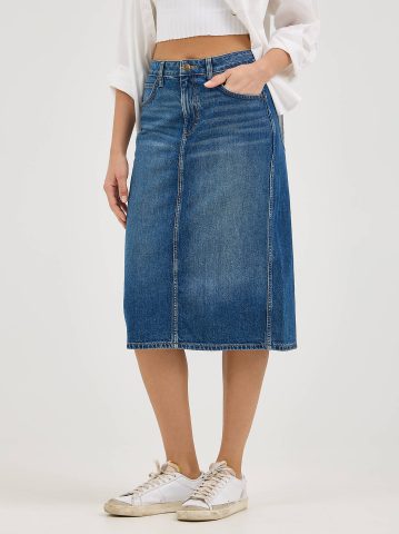 Women's Legendary Back Slit Denim Skirt