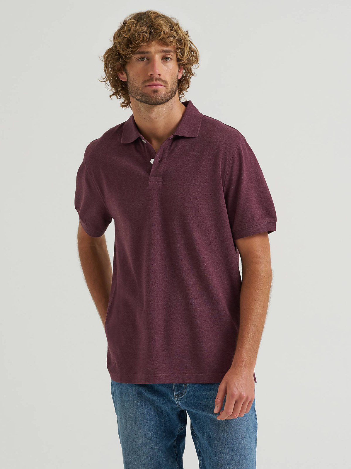 Men's Solid Mini Pique Polo Shirt