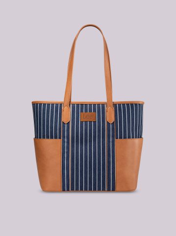 Women's Stripe Logo Tote With Side Pockets