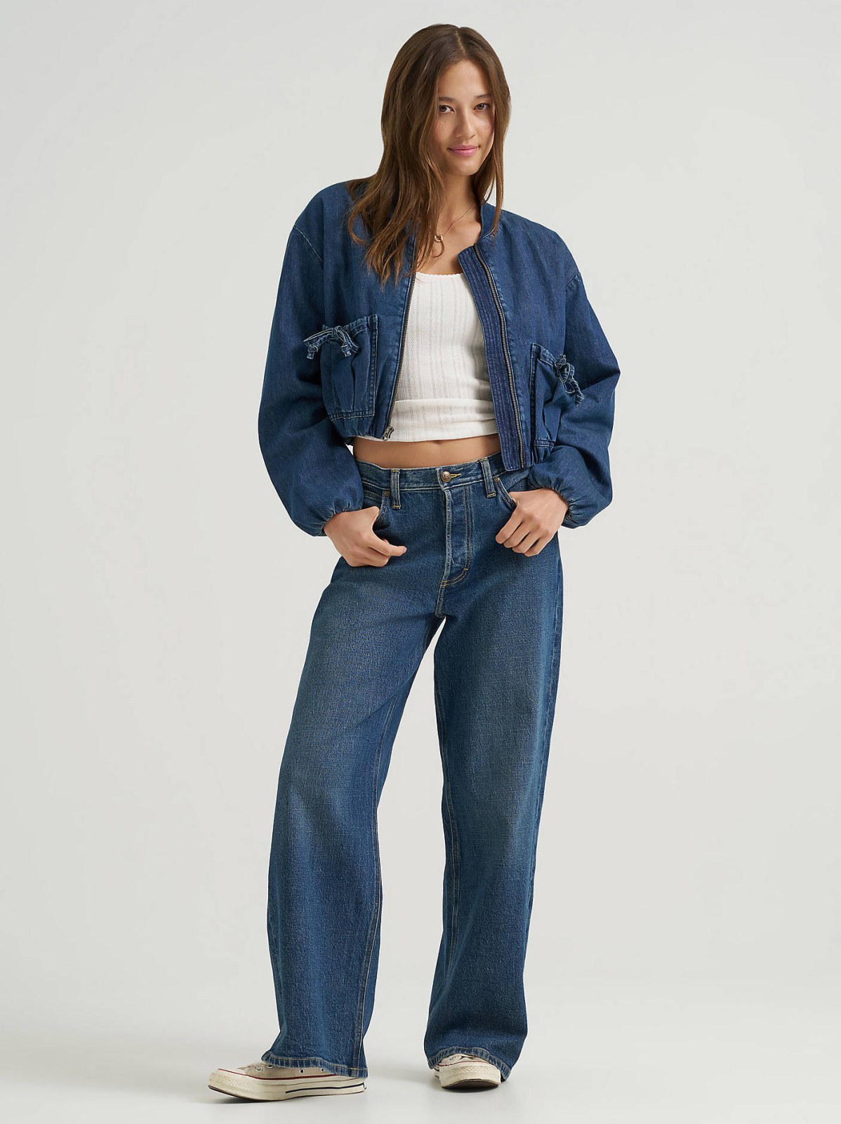 Women's Oversized Denim Bubble Jacket - view 2