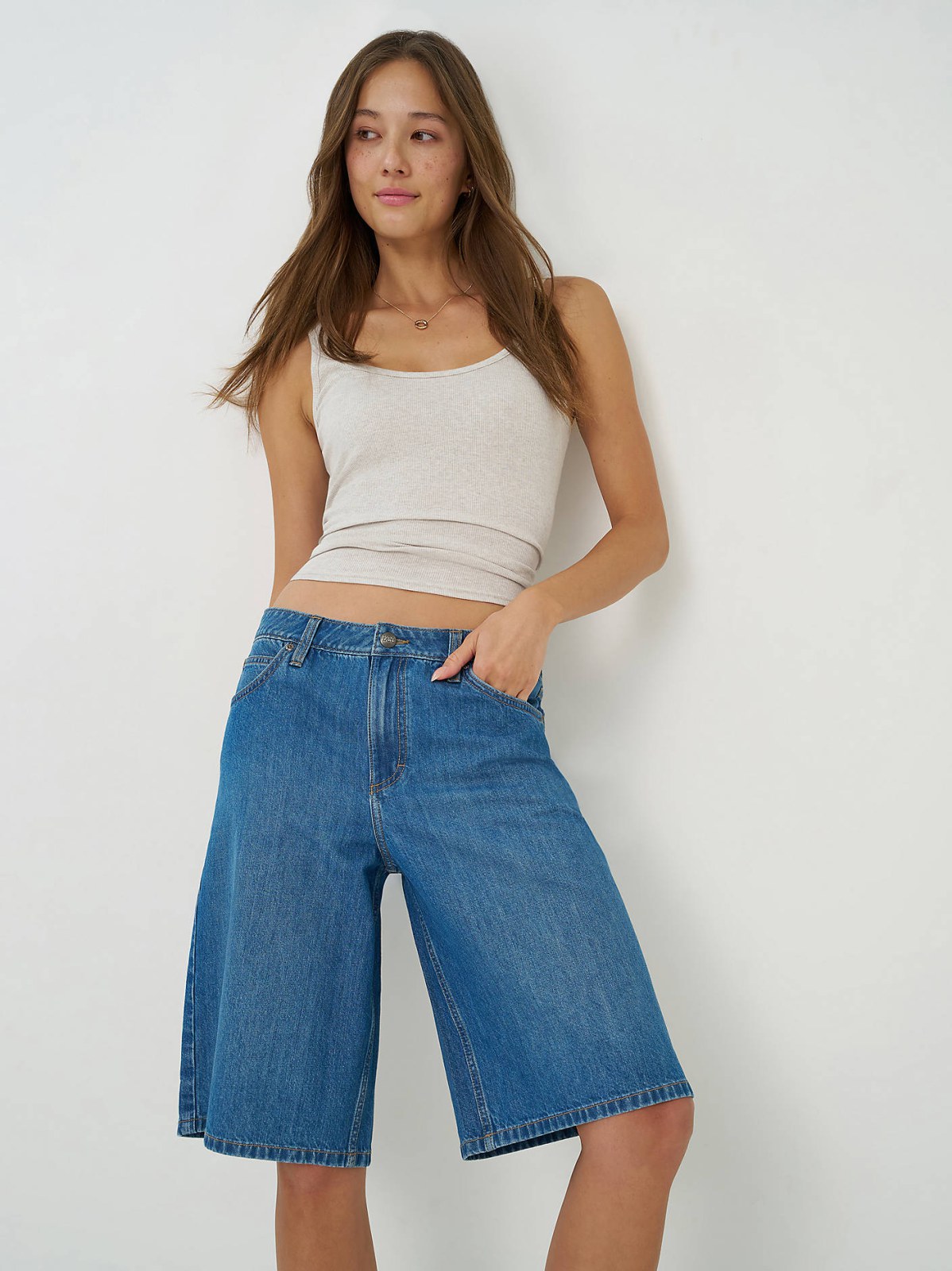 Women's Long Denim Short - view 2