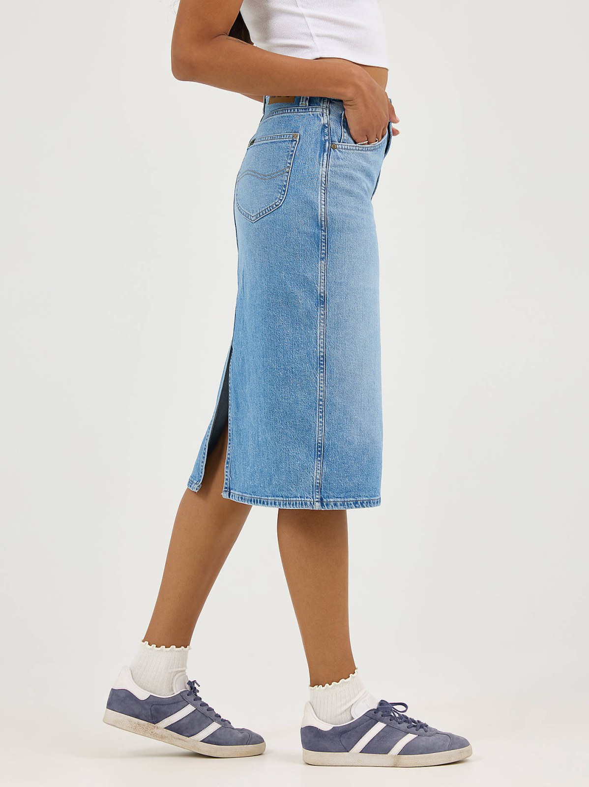 Women's Legendary Back Slit Denim Skirt - view 4