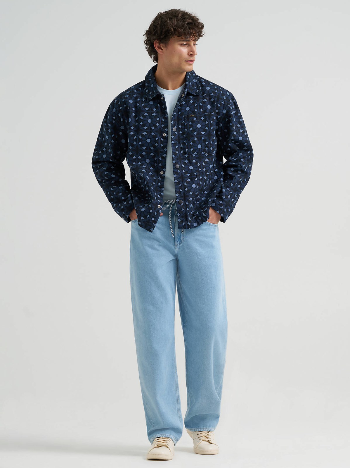 Men's Geo Snap Front Denim Jacket - view 7