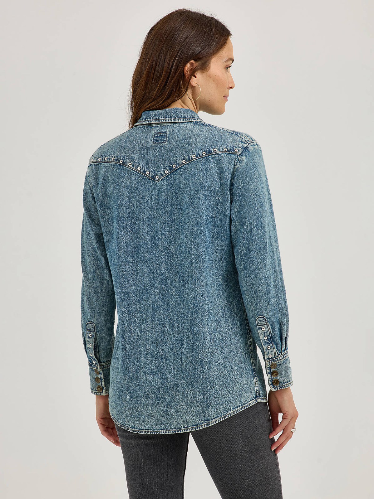 Women's Studded Working Western Denim Shirt - view 3