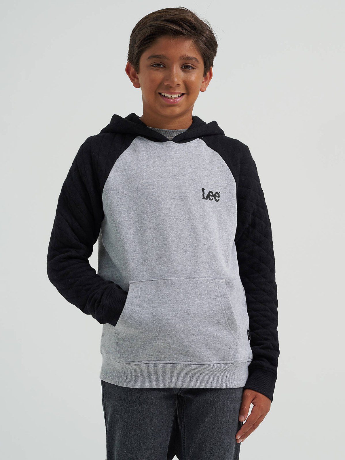 Boy's Quilted Raglan Fleece Hoodie