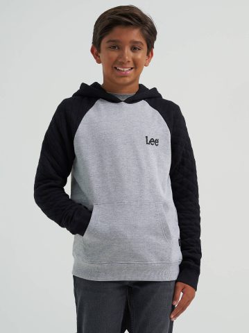 Boy's Quilted Raglan Fleece Hoodie