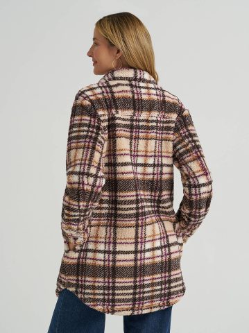 Women's Plaid Sherpa Shacket — alternate view