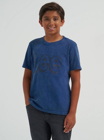 Boy's Stone Wash Jersey Logo Tee