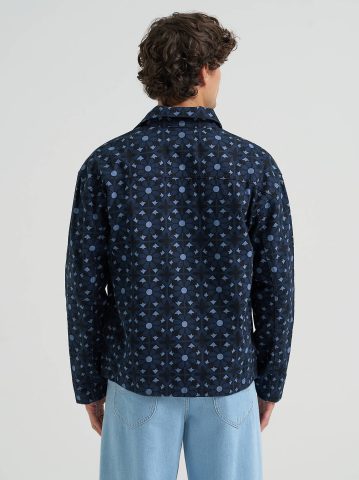 Men's Geo Snap Front Denim Jacket
