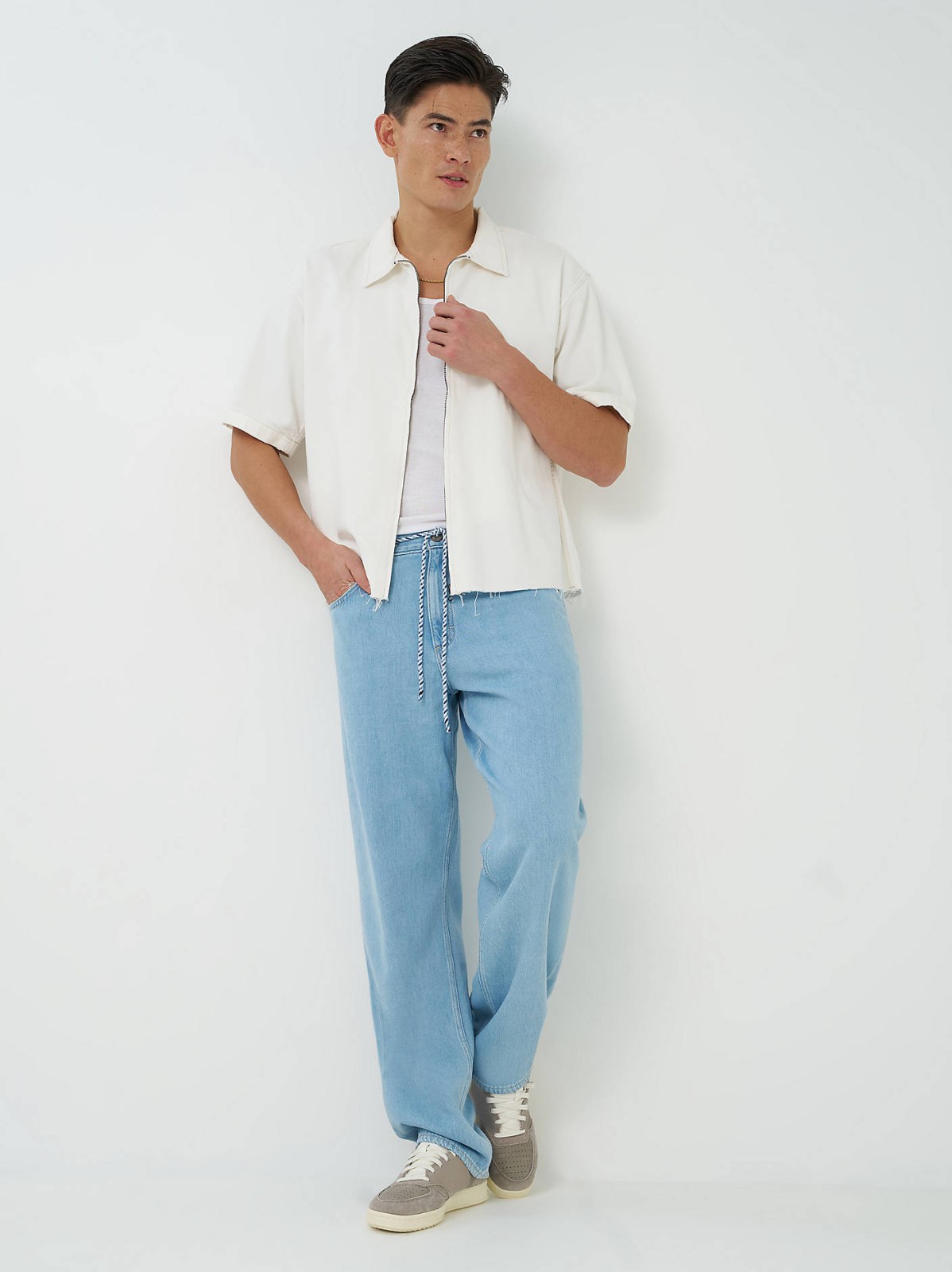 Men's 100% Cotton Drawstring Baggy Jean - view 2