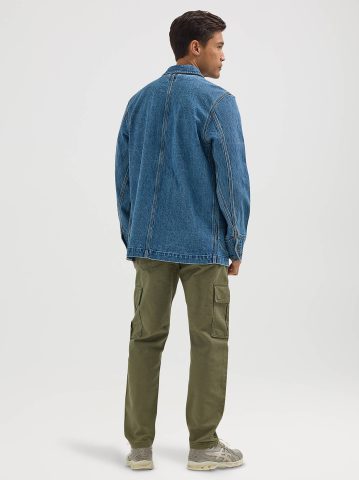 Men's Loose Fit Denim Workwear Chore Coat — alternate view