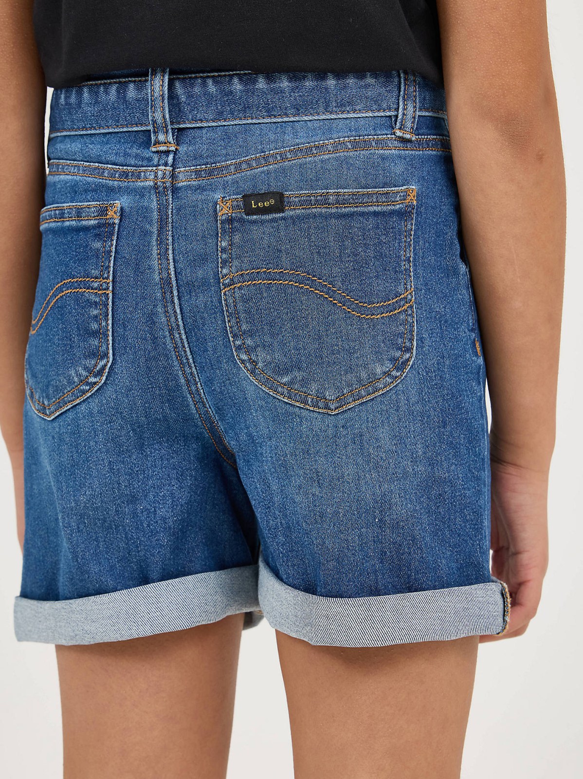 Girl's Belted Pleated Denim Short - view 5