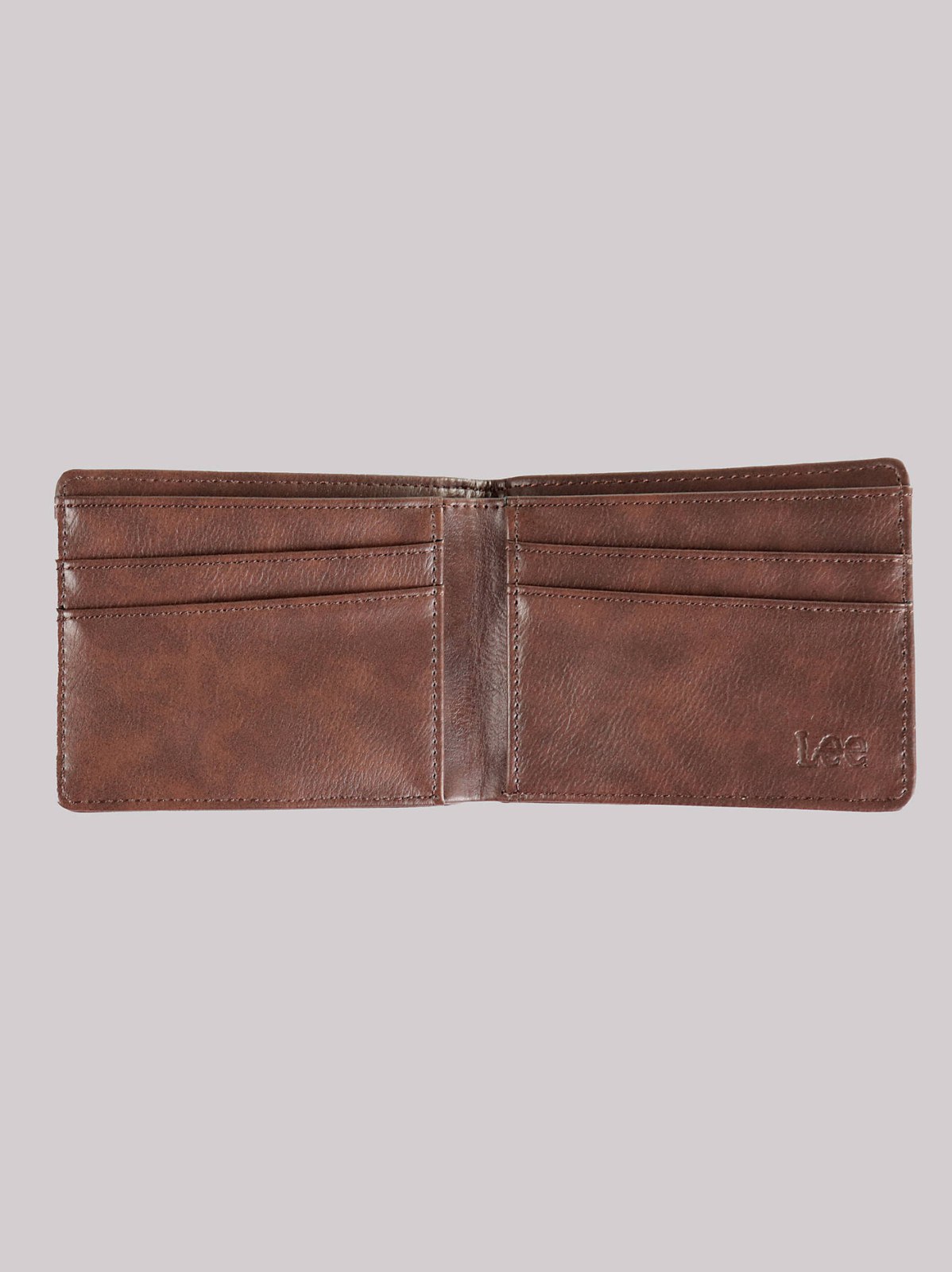 Men's Stitched Metal Logo Pebble Grain Bifold Wallet - view 2