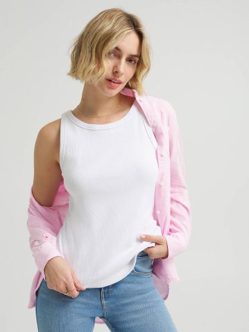 Women's Solid Ribbed Tank Top — alternate view