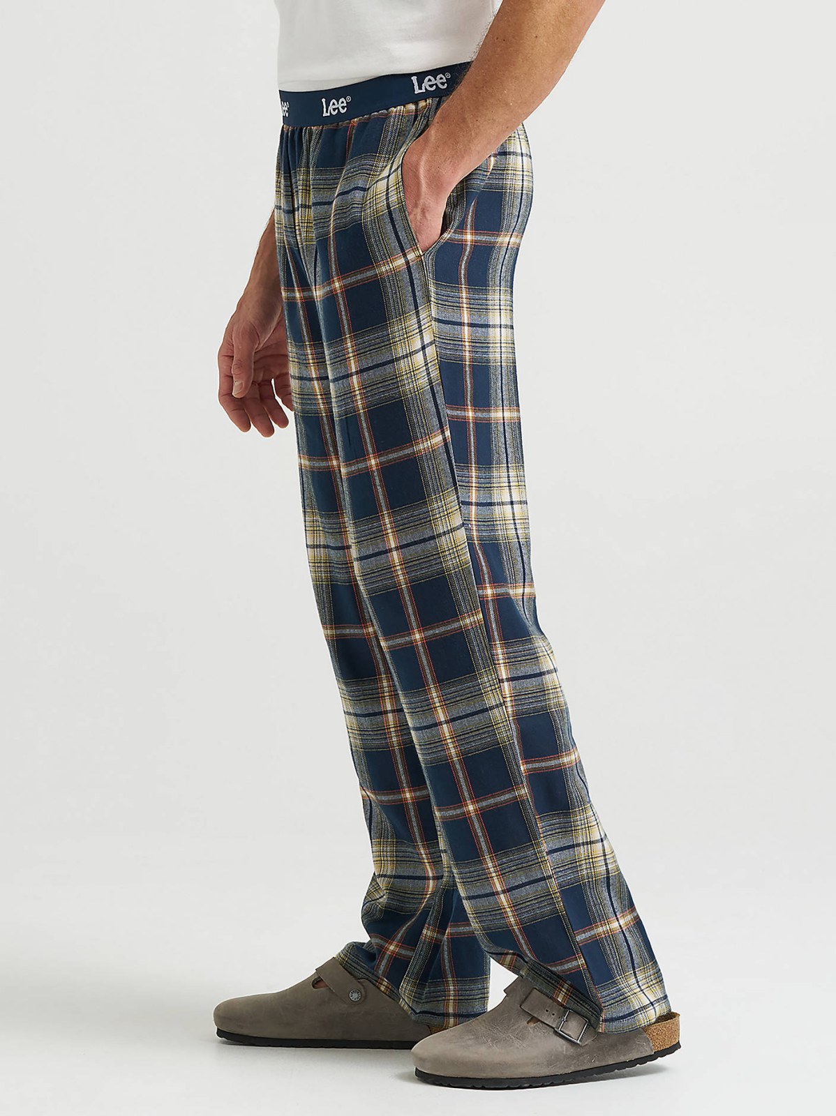 Men's Plaid Lounge Pant with Logo Waistband - view 4