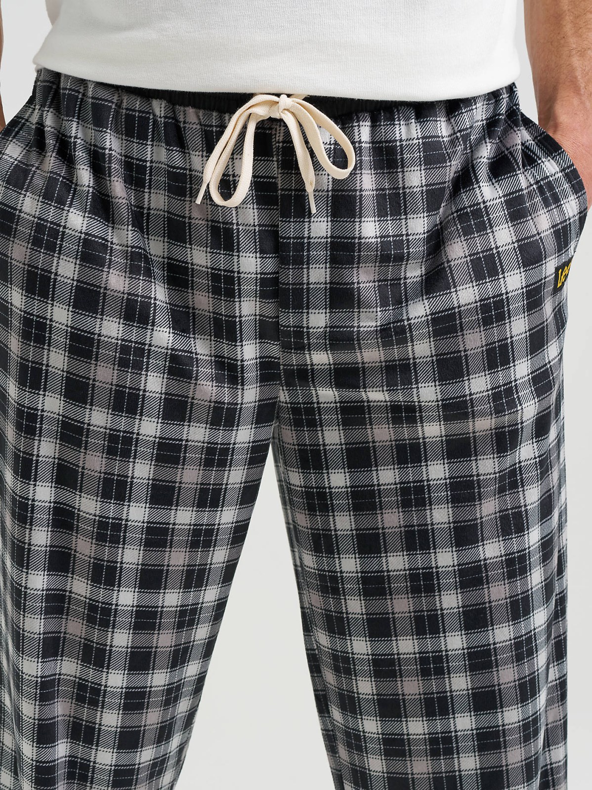 Men's Plaid Lounge Pant with Contrast Waistband - view 6