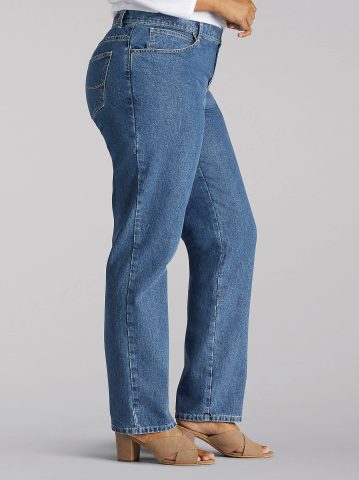 Women’s 100% Cotton Relaxed Fit Straight Leg Jean (Plus)