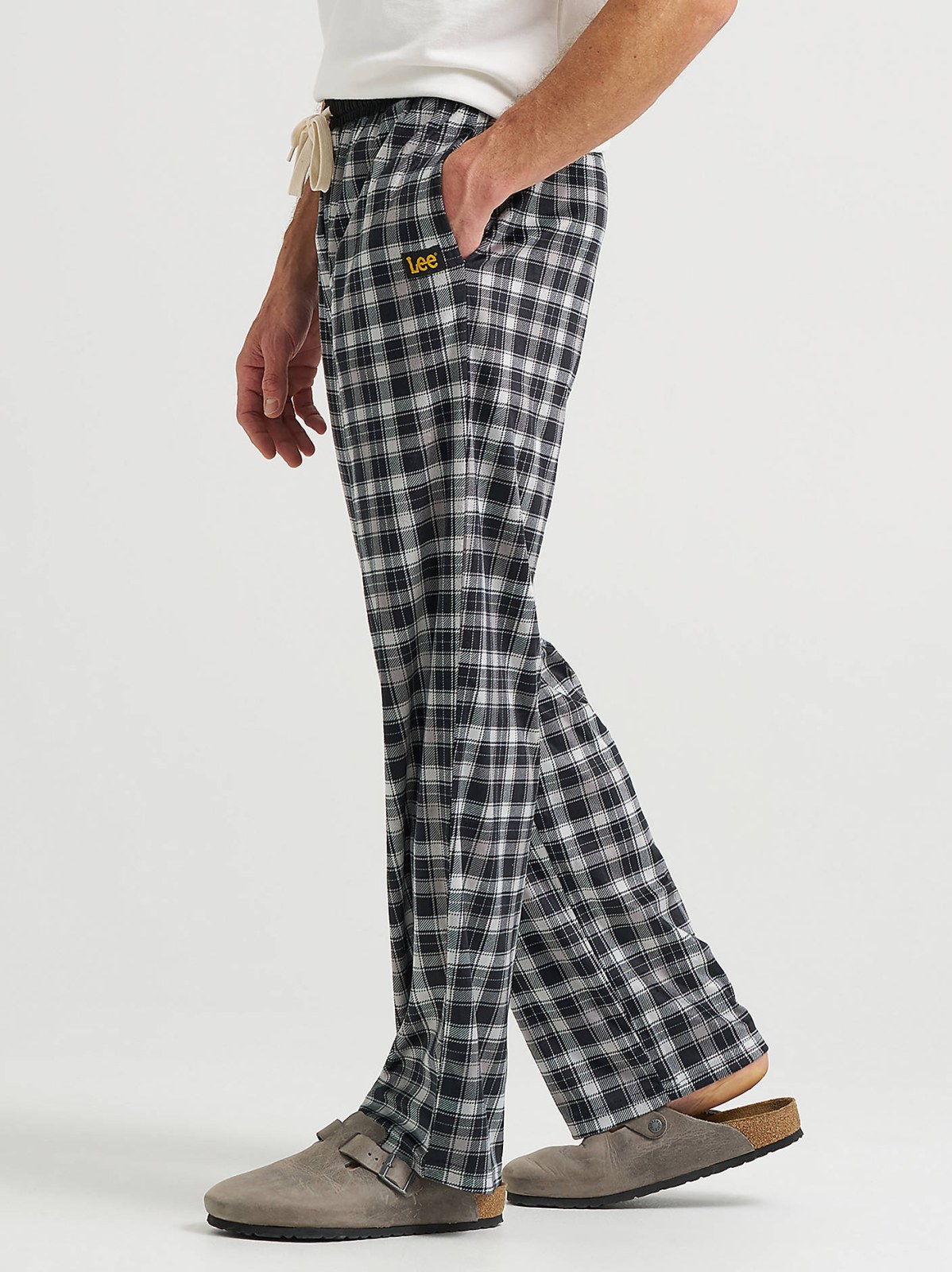 Men's Plaid Lounge Pant with Contrast Waistband - view 4