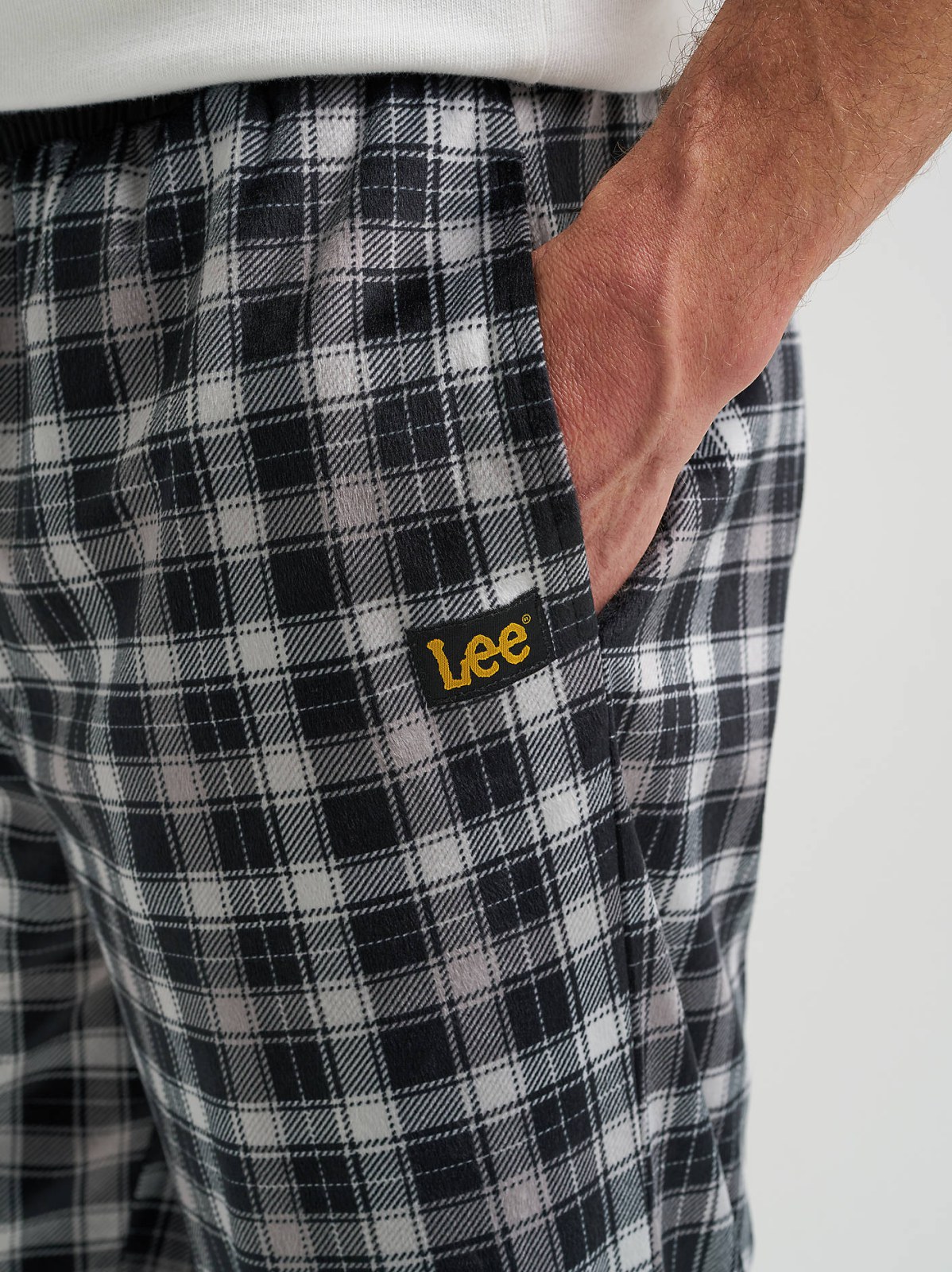Men's Plaid Lounge Pant with Contrast Waistband - view 5