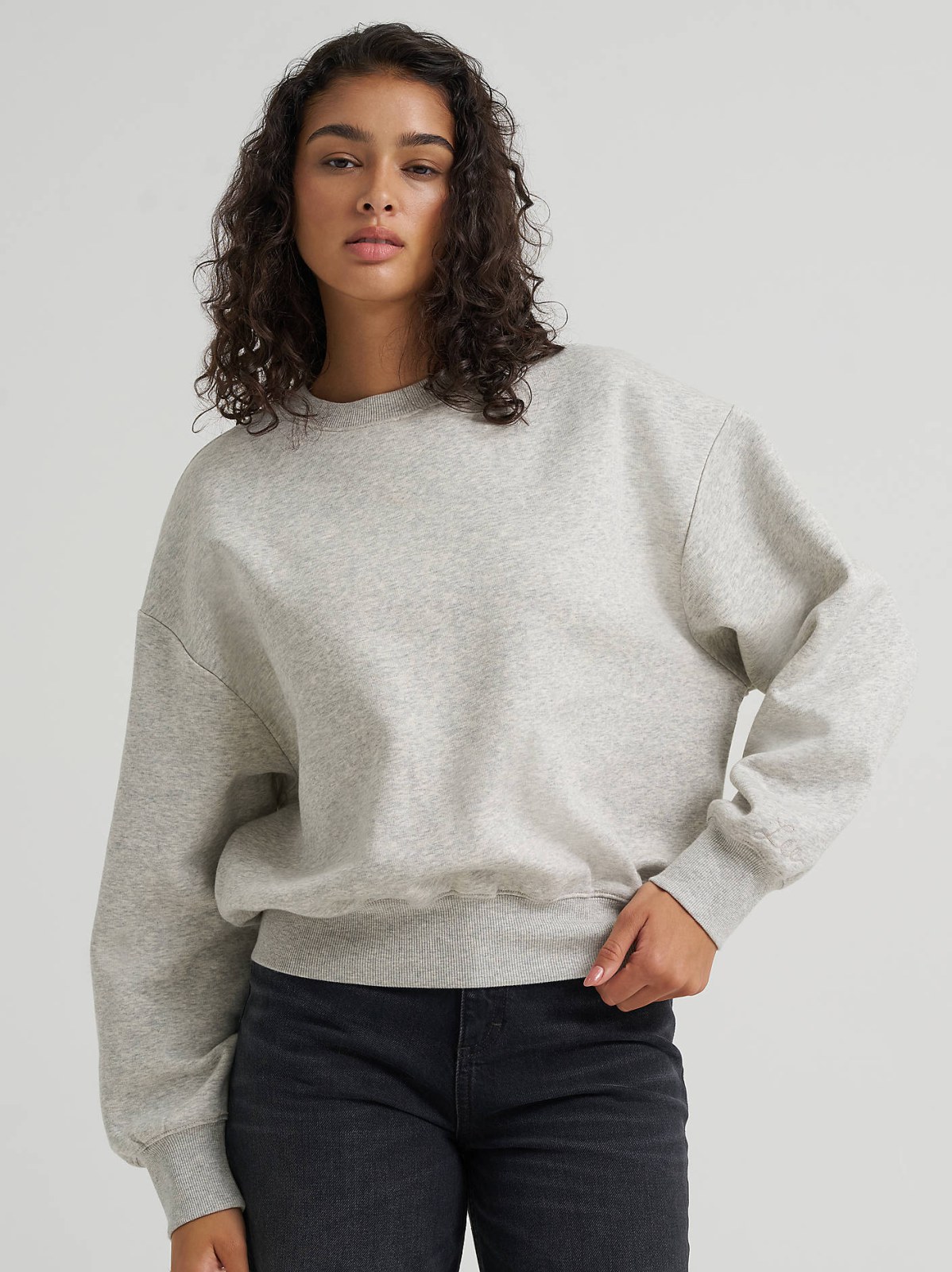 Women's Solid Crew Neck Sweatshirt - view 2