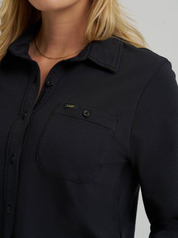 Women's All Purpose Solid Knit Button Down Shirt