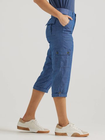Women's Ultra Lux Comfort with Flex-to-Go Relaxed Fit Cargo Capri