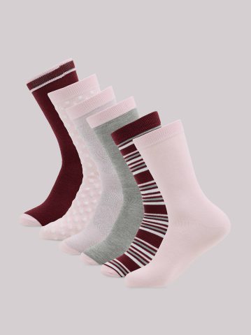 Women's 6-Pack Assorted Crew Socks