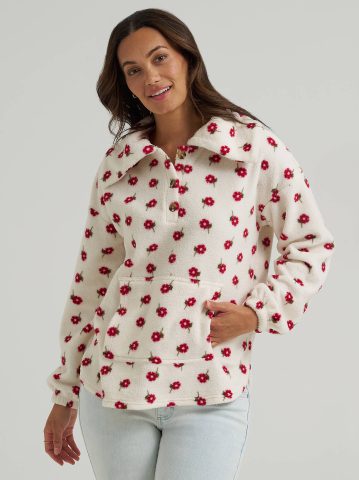 Women's Printed Sherpa Pullover